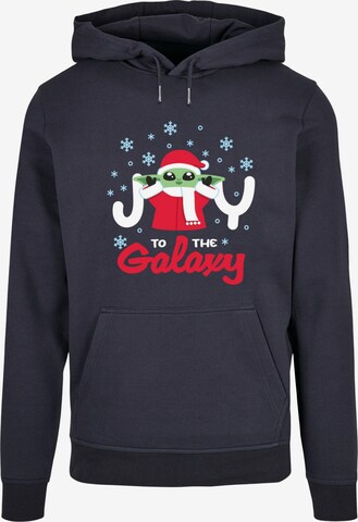 ABSOLUTE CULT Sweatshirt 'The Mandalorian - Joy To The Galaxy' in Blauw: voorkant