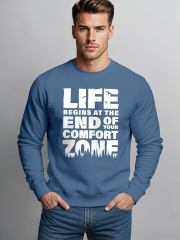 Neverless Sweatshirt 'life begins' in Blue: front