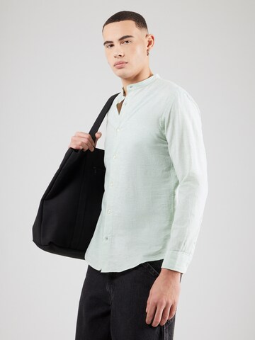 JACK & JONES Regular fit Button Up Shirt 'JJEBreeze' in Green: front
