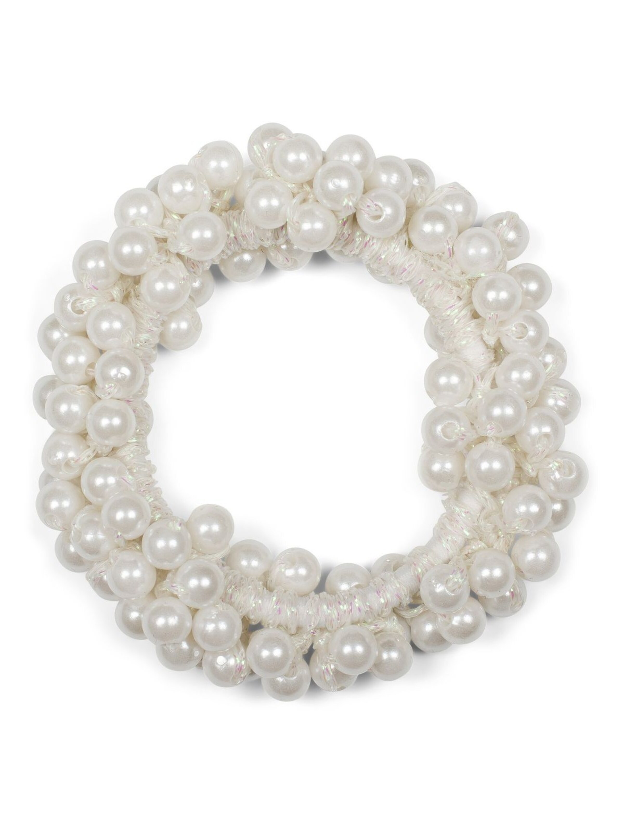 styleBREAKER Haarschmuck 'Perlen Haargummi mit Satin Schleife'‌‌‌‌‌‌‌ in Schwarz