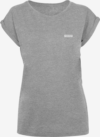 T-shirt 'SIUUU' F4NT4STIC en gris : devant