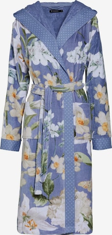 ESSENZA Long Bathrobe 'Perri Rosalee' in Blue: front