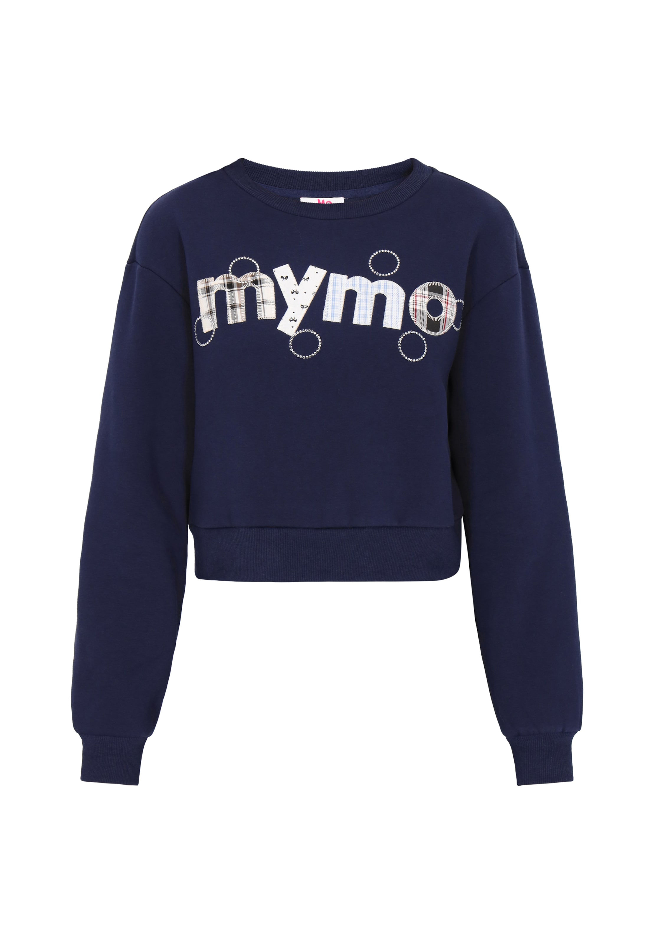 MYMO Sweat-shirt en bleu marine / blanc, Vue avec produit