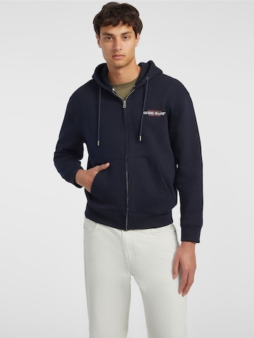 GUESS JEANS Sweatjacke in Blau: Vorderseite