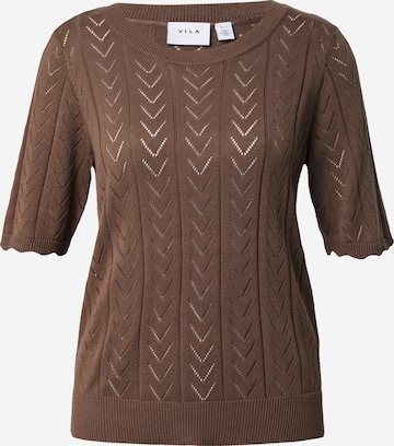 VILA Sweater 'SHELLEY' in Brown: front