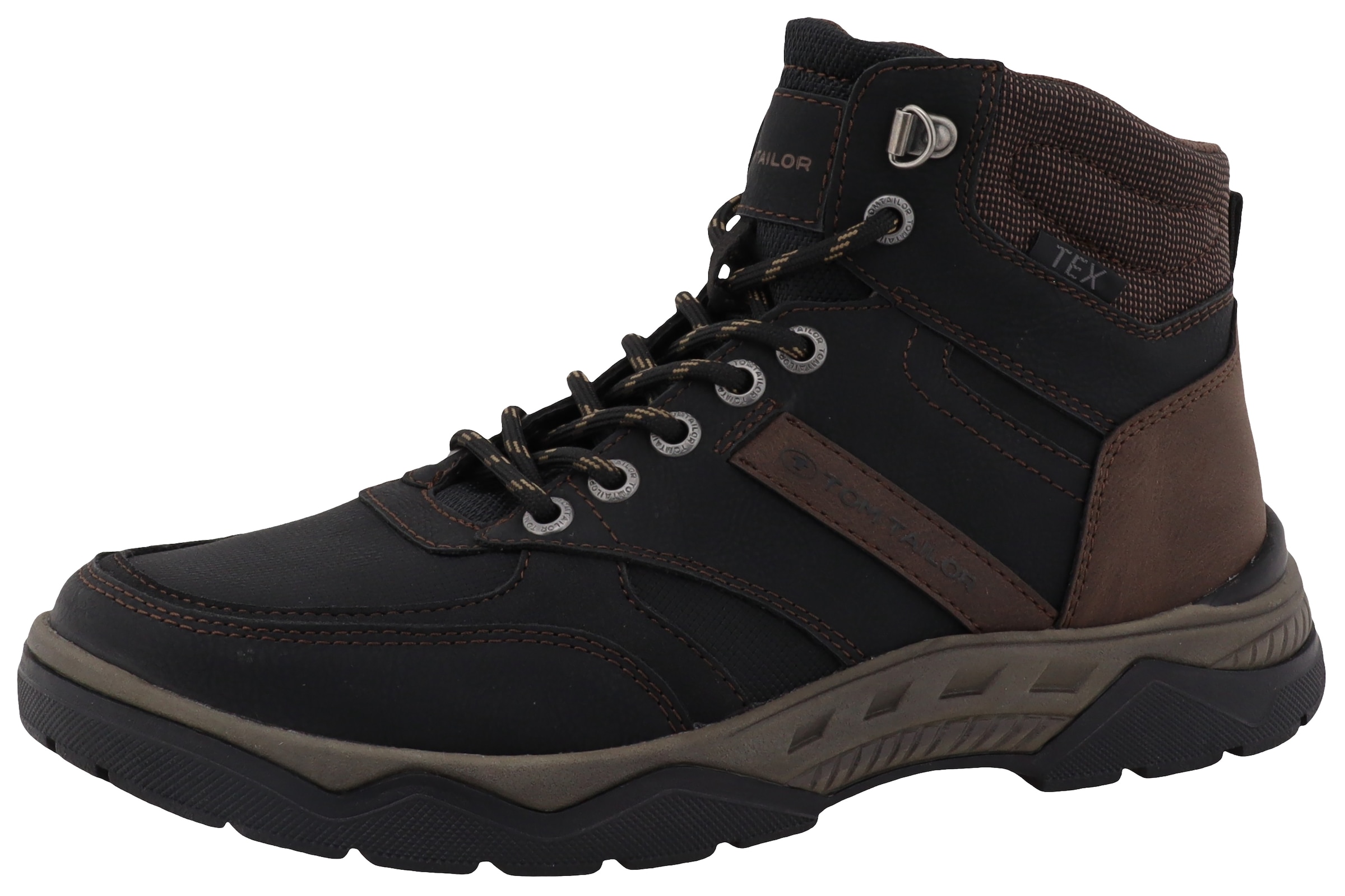 Boots stringati di TOM TAILOR in nero: frontale