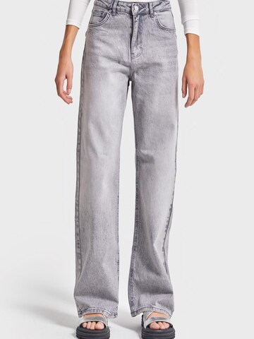 IT'S BASIC Regular Jeans 'Straight High Rise Jeans' in Grey: front