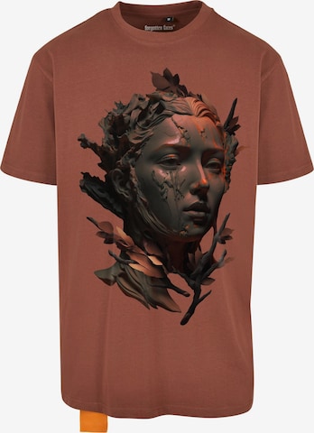 T-Shirt Forgotten Faces en marron : devant