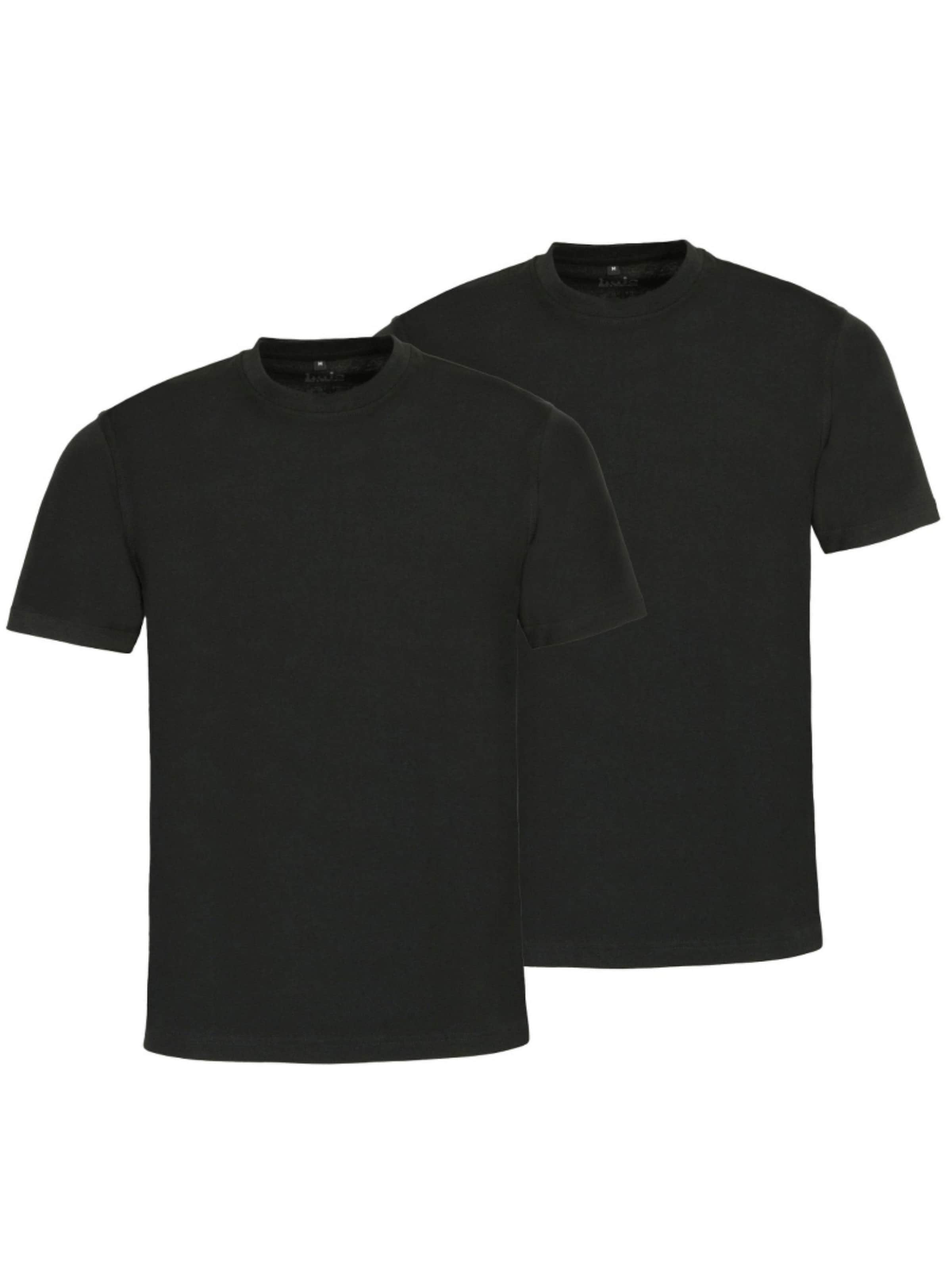 HAJO Shirt 'Doppelpack-T-Shirt Rundhals' in Black: front