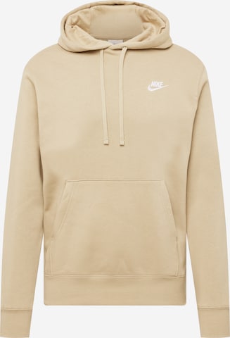 Nike Sportswear Sweatshirt 'Club Fleece' in Beige: predná strana