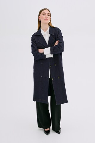 Manteau mi-saison My Essential Wardrobe en bleu : devant