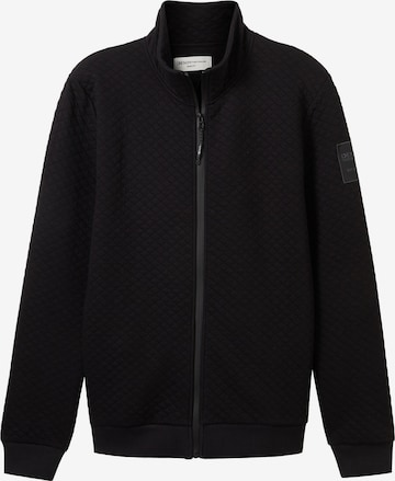 TOM TAILOR DENIM Sweat jacket in Black: front