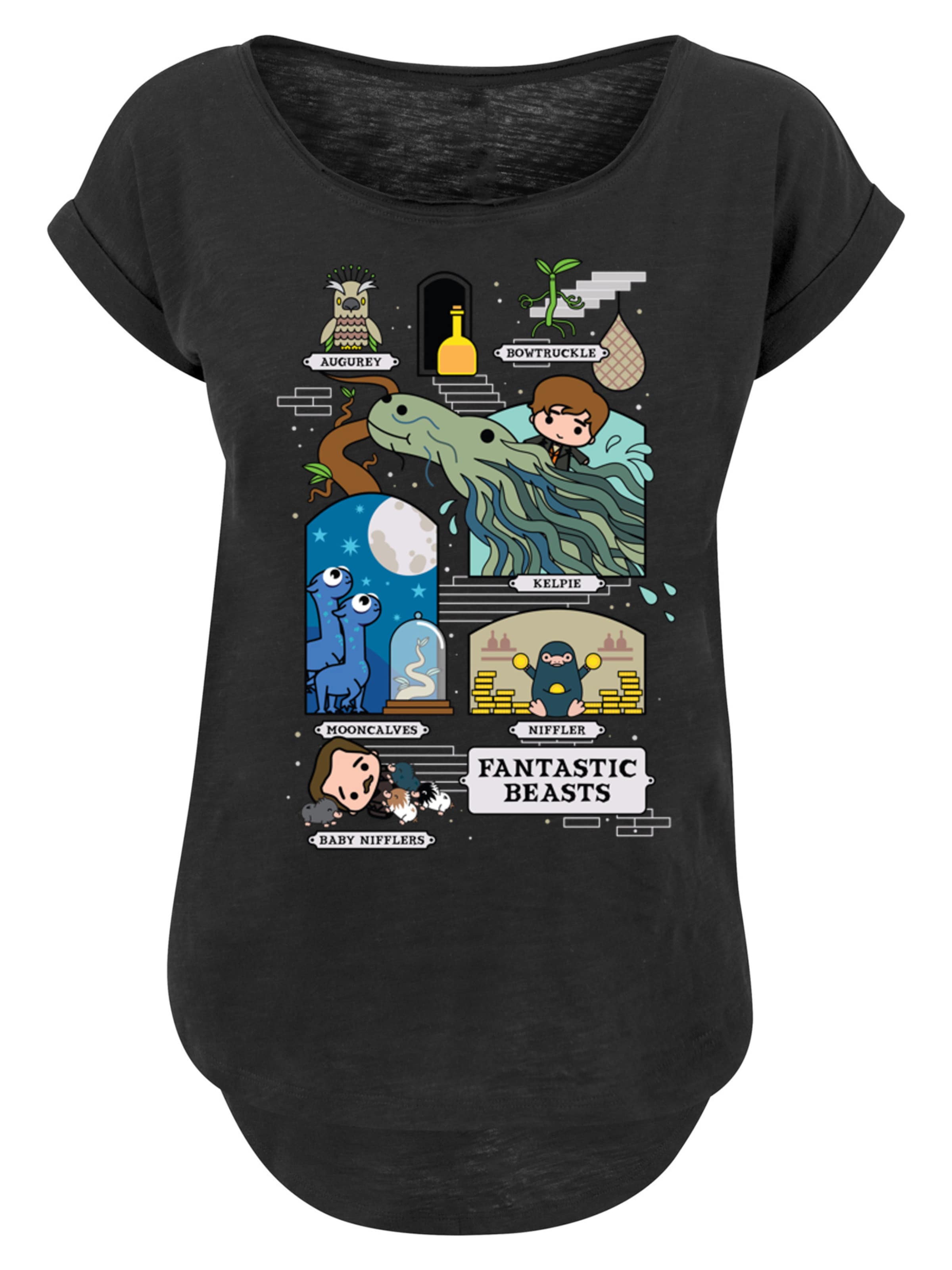 T-shirt 'Fantastic Beasts 2 Chibi Newt' F4NT4STIC en noir : devant