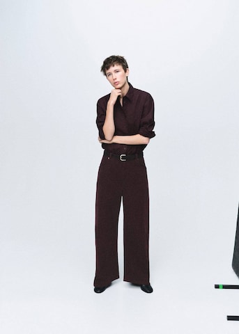 MANGO Wide leg Pants 'Newmaca' in Red