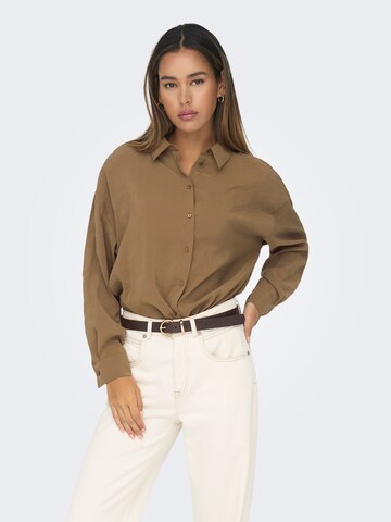 ONLY Blouse in Bruin: voorkant