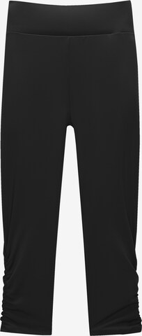 Skinny Leggings de la Pull&Bear pe negru: față