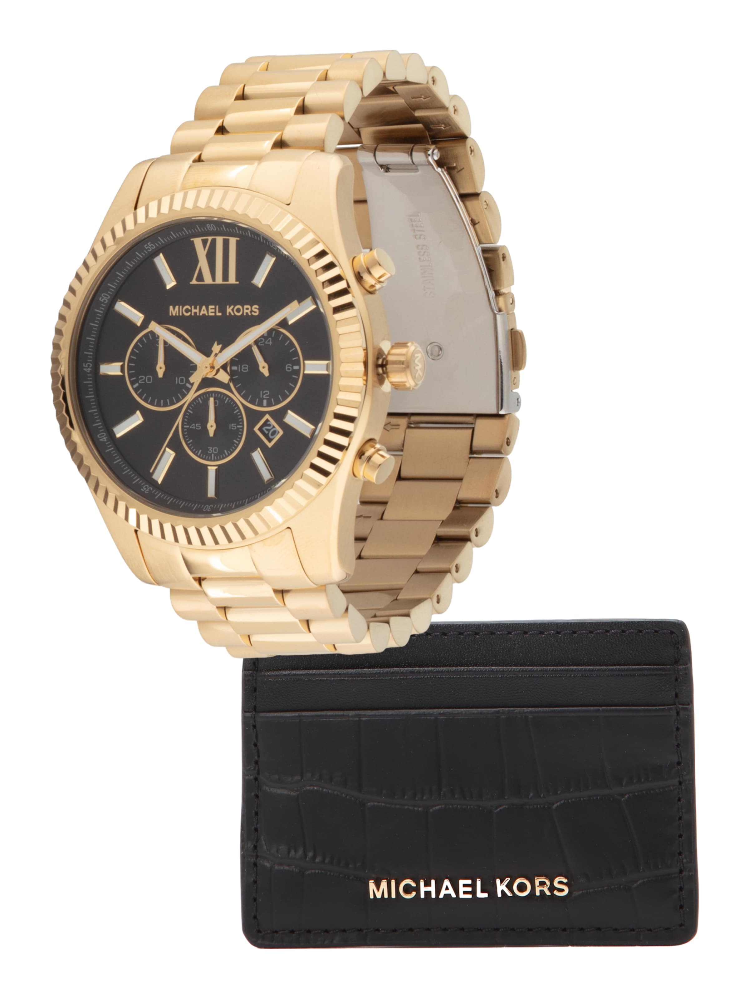 Michael Kors Аналоговые часы 'LEXINGTON' в Золотой: спереди