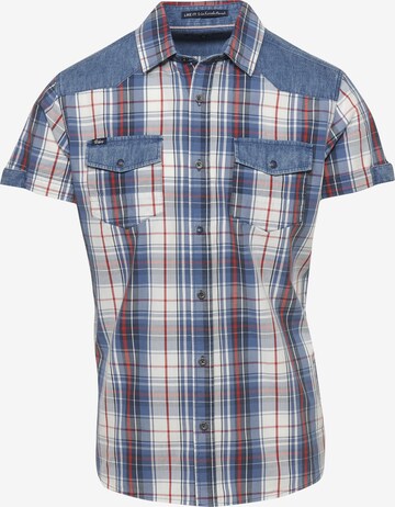 KOROSHI Regular fit Button Up Shirt in Blue: front