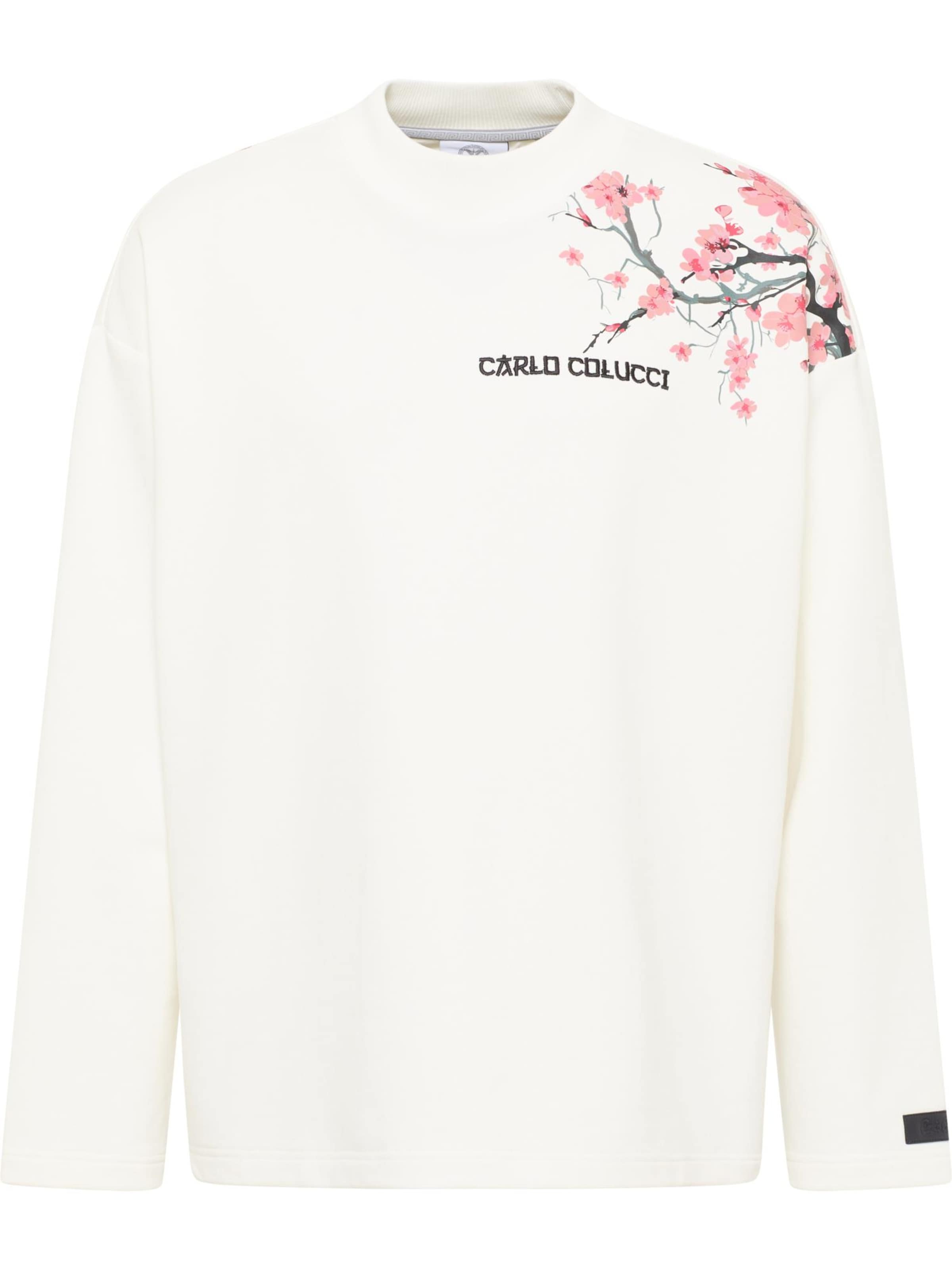 Carlo Colucci Sweatshirt 'Dragogna' in Weiß: Vorderseite