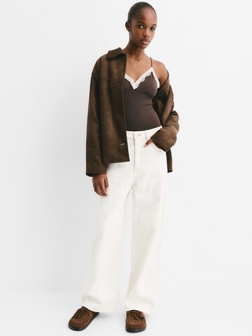 Pull&Bear Shirt bodysuit in Brown