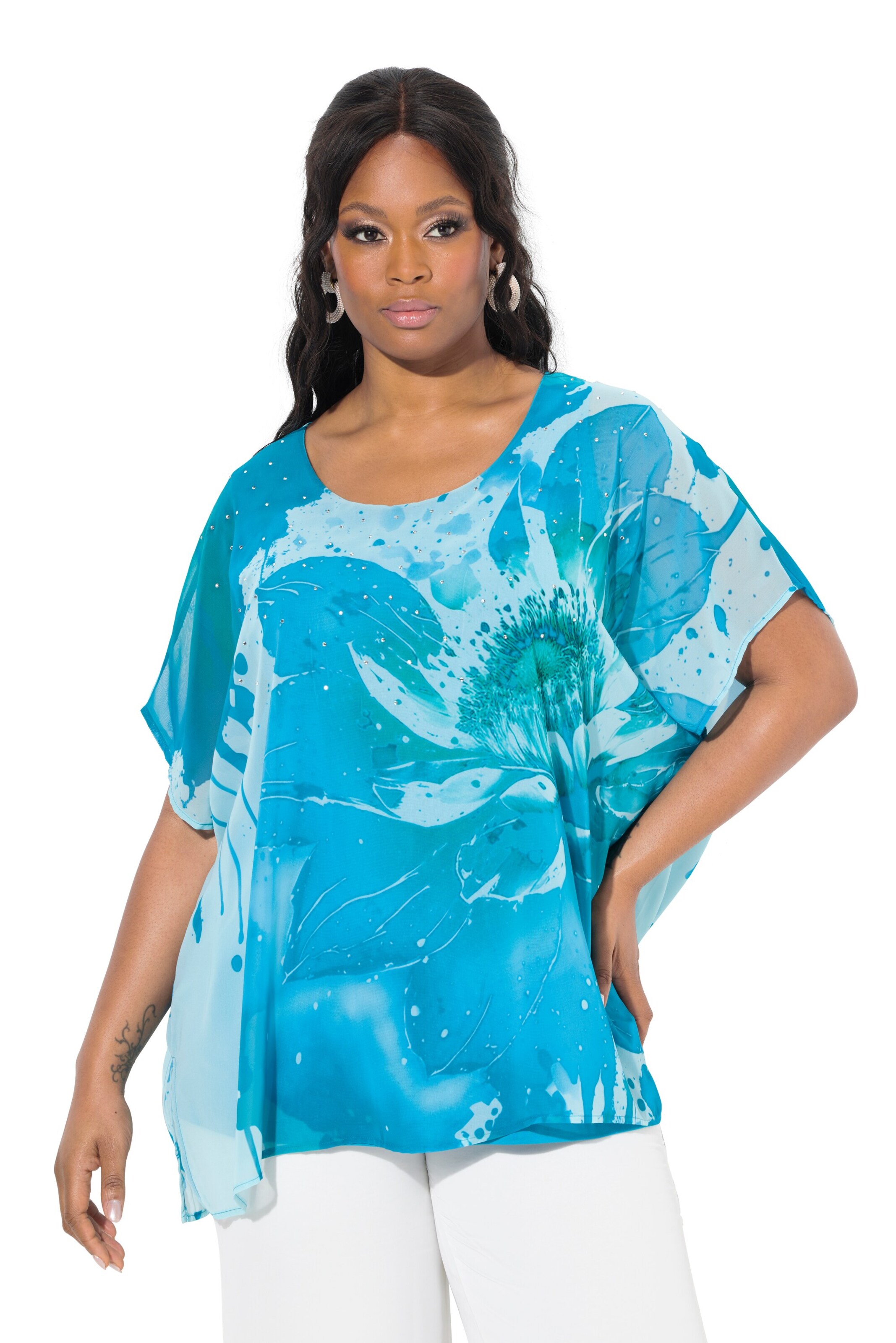 Ulla Popken Pluus, värv sinine: eest vaates