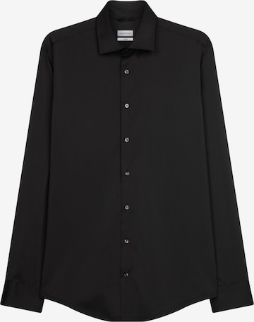 SEIDENSTICKER Slim fit Business Shirt in Black: front