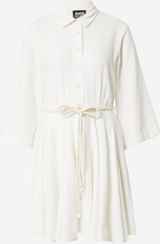 River Island Платье-рубашка в Белый: спереди