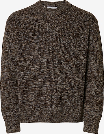 Pullover 'SLHTILUM' di SELECTED in marrone: frontale