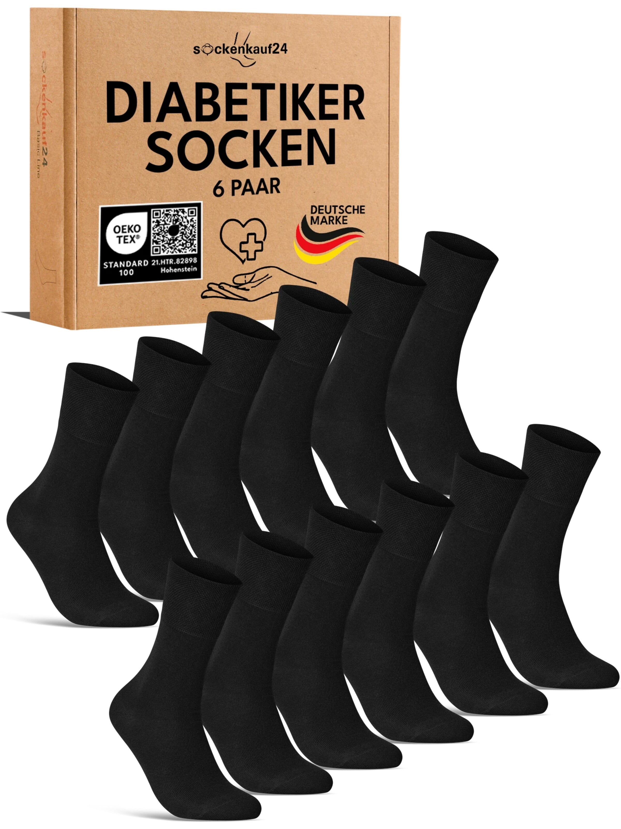 sockenkauf24 Socken 'Diabetiker Socken'‌‌‌‌‌‌ in 35-38 in schwarz, Produktansicht