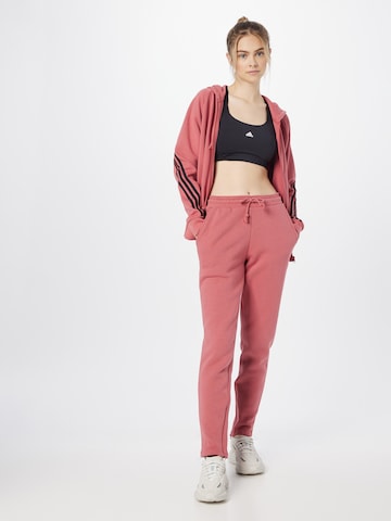 ADIDAS SPORTSWEAR Slim fit Workout Pants 'All Szn Fleece Tapered' in Red