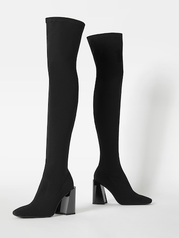 Bershka Overknees in Black