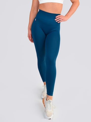 Impulse Fitwear Skinny Sports trousers 'Perfomance' in Blue: front