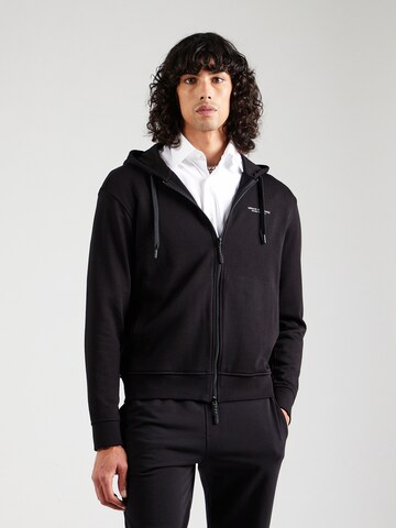 ARMANI EXCHANGE - Sudadera con cremallera en negro: frente