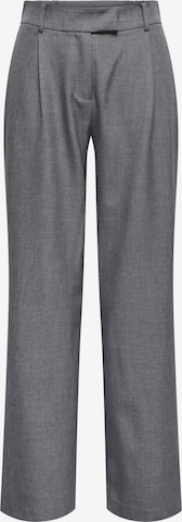 ONLY Bukser med lægfolder 'Linda' i grå: forside