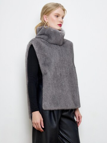 BASSIA Weste 'Faux-mink-fur gray dickey'‌‌‌‌‌‌‌‌‌ in Grau
