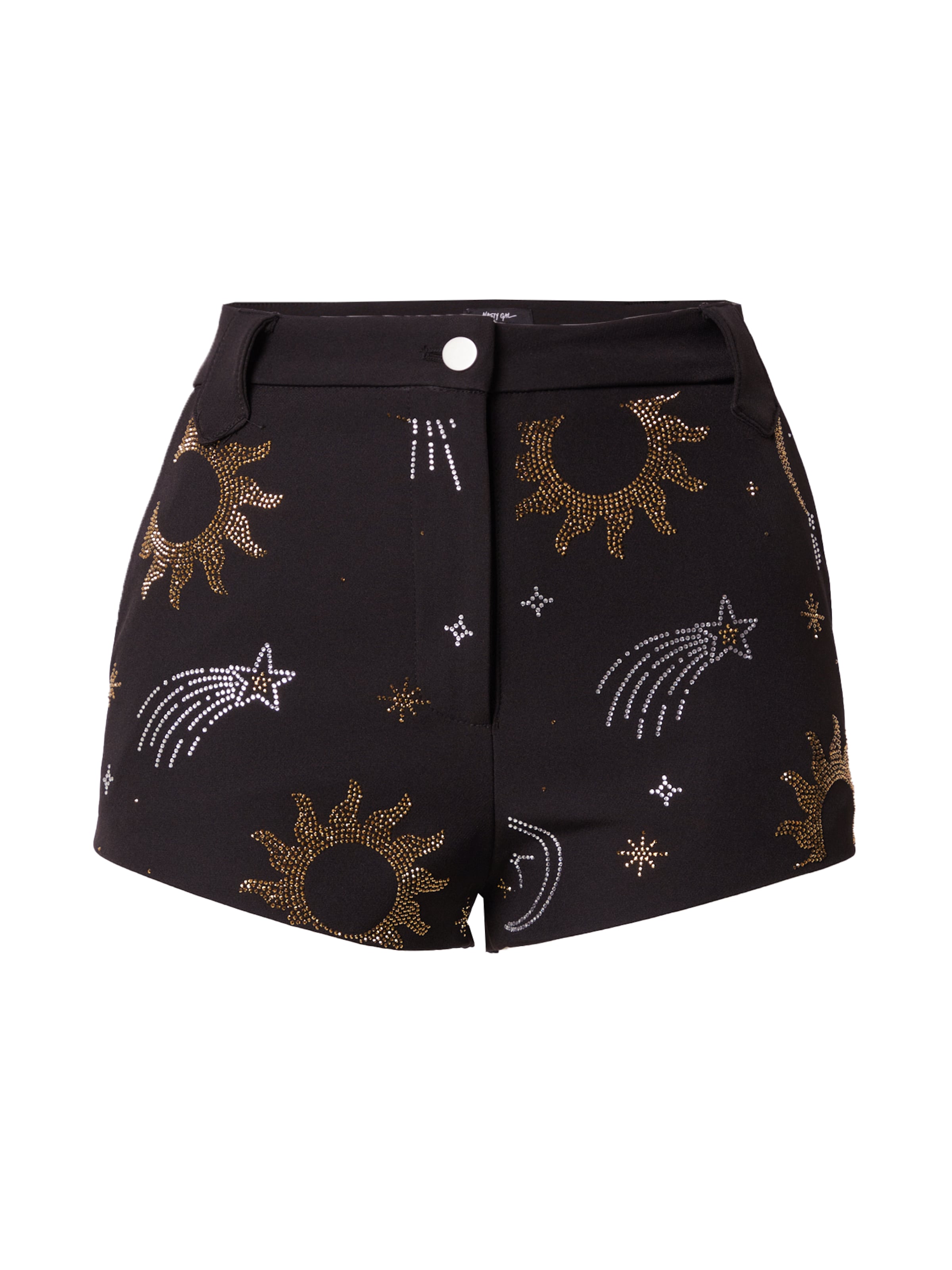 Nasty Gal Слим Штаны 'Premium Hotfix Celestial' в Черный: спереди