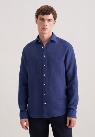 SEIDENSTICKER Comfort fit Business shirt 'SMART LINEN' in Blue: front
