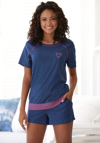 VIVANCE Korte pyjama in Blauw: voorkant