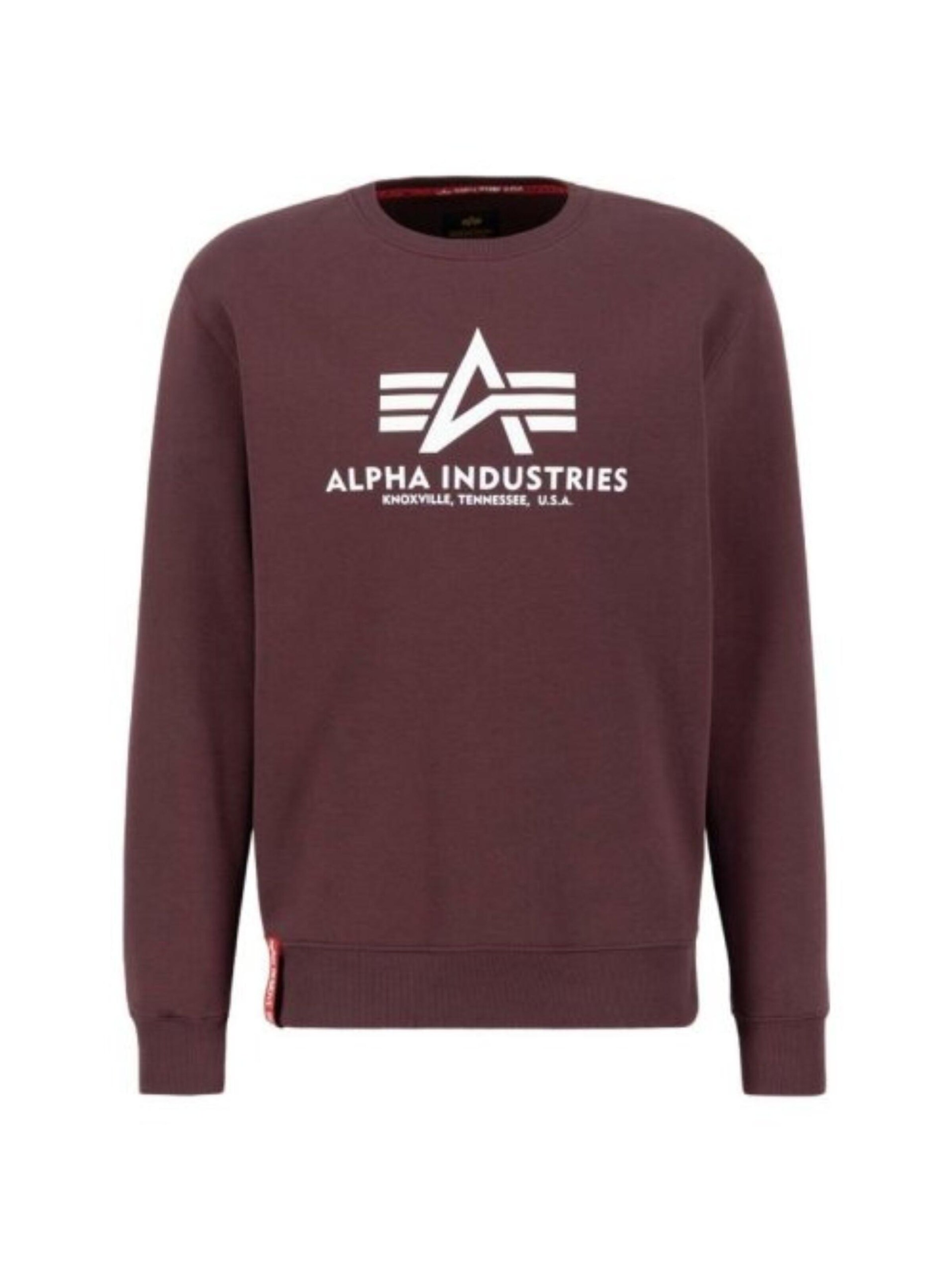 ALPHA INDUSTRIES Sweatshirt 'Basic Logo' in Red: front