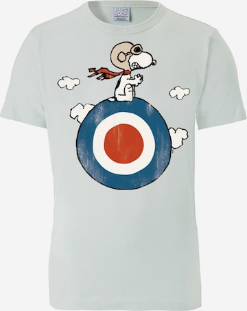 LOGOSHIRT Paita 'Peanuts - Snoopy Pilot' värissä sininen: etupuoli