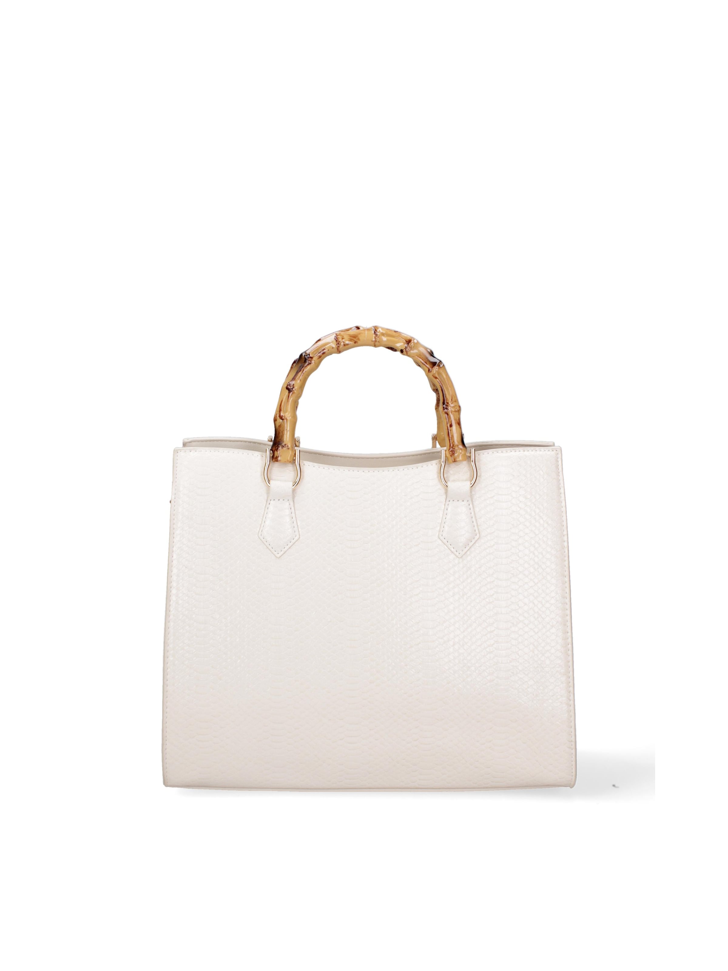 Borsa a spalla 'Borsa a Spalla Donna Ecopelle Vegana con Manico Bambù' di Diana&Co. in beige