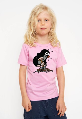 LOGOSHIRT Shirt 'Der kleine Maulwurf' in Pink: front