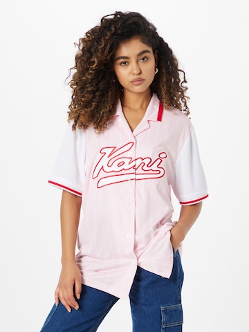 T-shirt Karl Kani en rose : devant