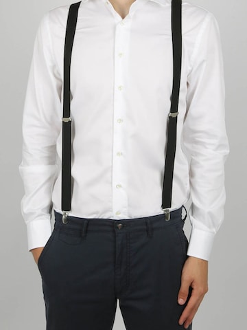 Profuomo Suspenders in Black: front