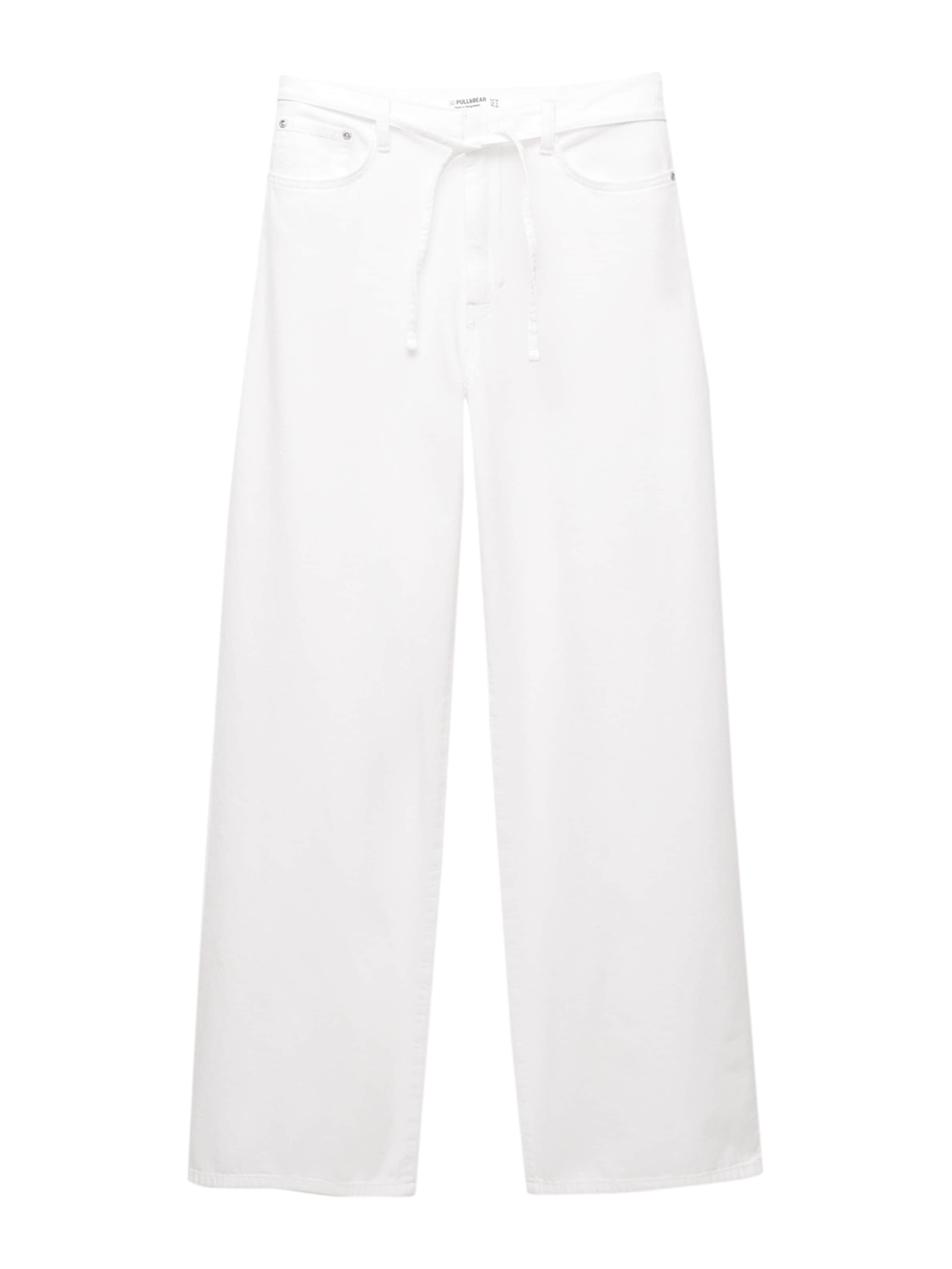 Pull&Bear Wide Leg Jeans i hvid: forside
