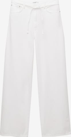 Wide Leg Jean Pull&Bear en blanc : devant