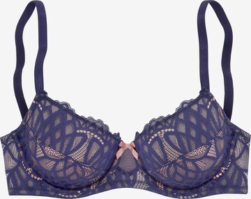 LASCANA Push-up Podprsenka 'Wire bra' – modrá: přední strana