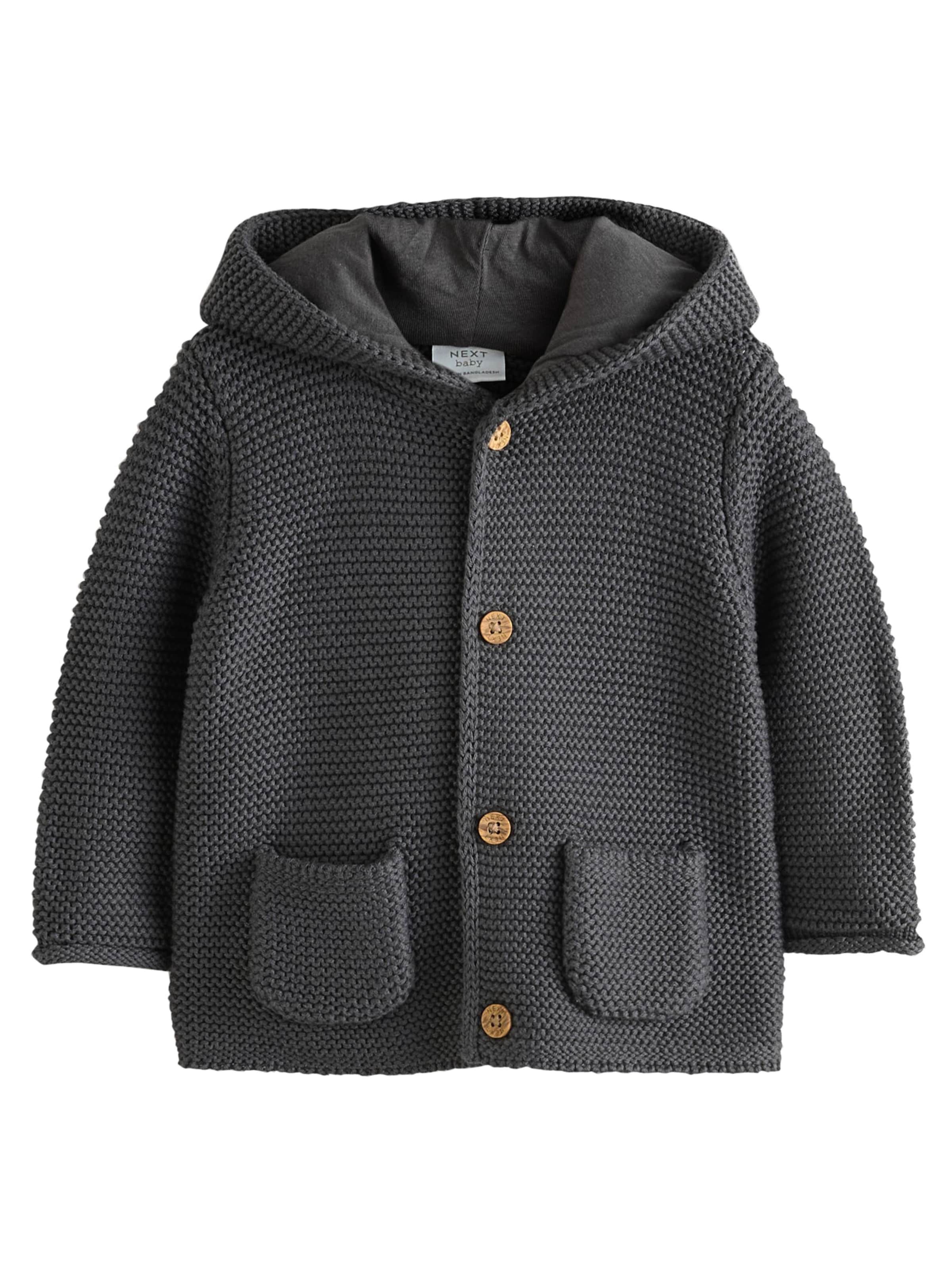 Next Pletená bunda – šedá: přední strana