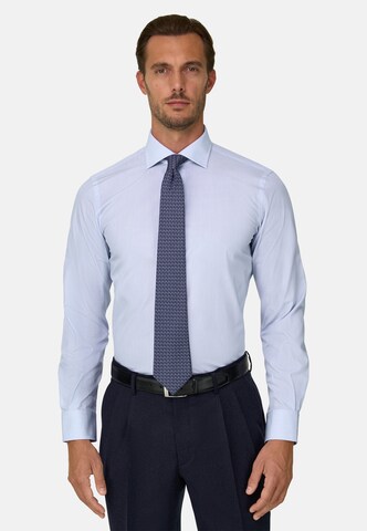 Boggi Milano Slim fit Zakelijk overhemd in Blauw: voorkant