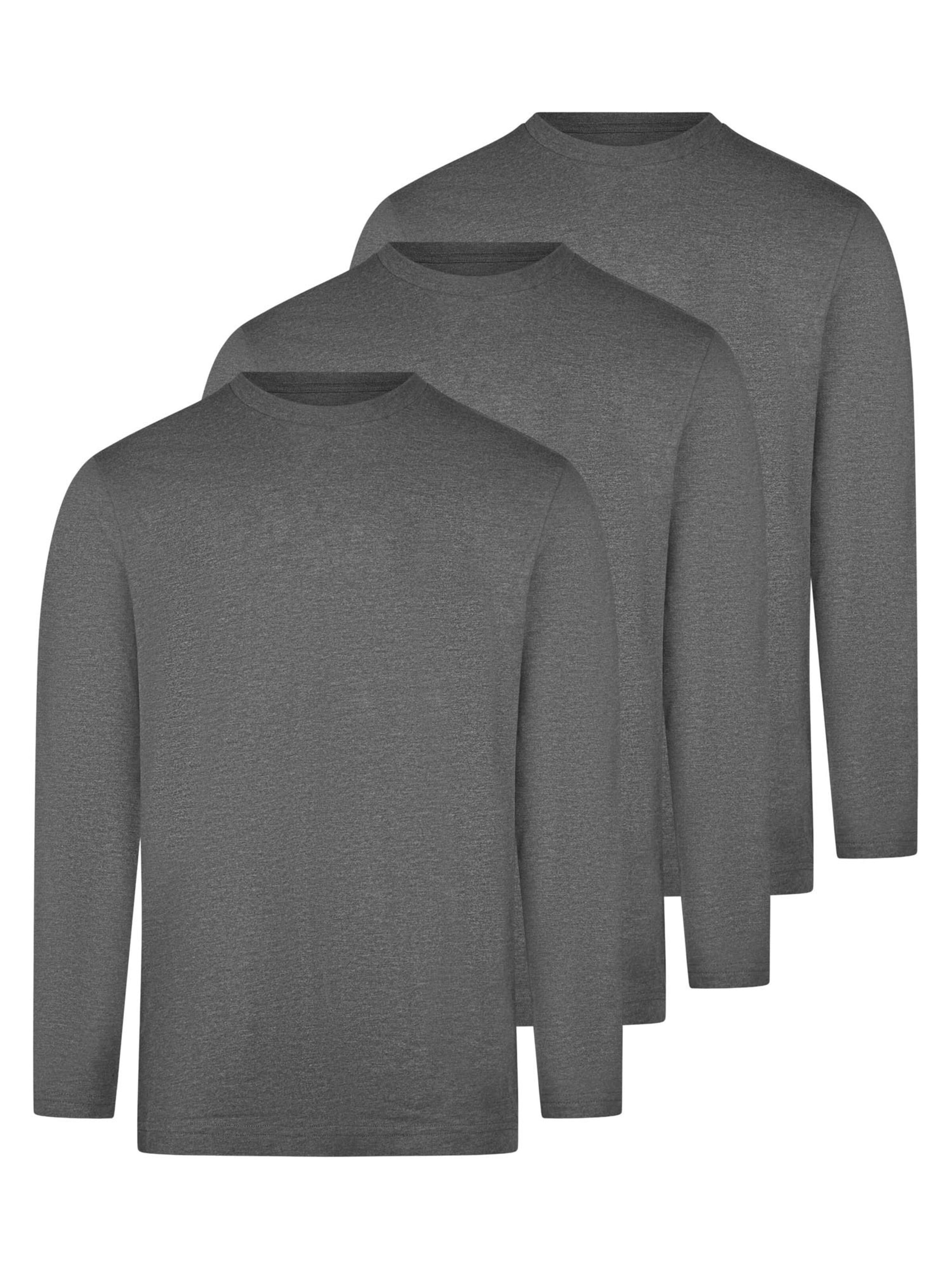 Ragman Shirt 'Basic' in Grijs: voorkant